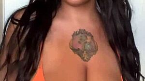 check out this horny ebony milf slut in bikini dancing with big tits ass boobs natural tits big ass whore moves