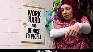 Milf shoplifter caught stealing food items from the store