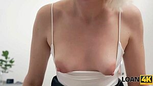 Loan4k sets up blonde whore for rough anal fuck during office loan interview with all holes used