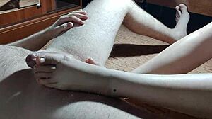 Come on jerk off my legs need your cum