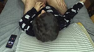 handjob and cum mouthful before bed