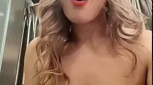 In a casual tale, ladyboy Mint strokes her small tits and big ass while masturbating solo for viewers.