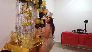 Beautiful Lady Parties With Big Pussy In Whore Dress!