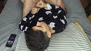 handjob and cum mouthful before bed