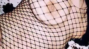 A Wife in Erotic Fishnet Bodysuit Spreads Legs Beautifully for Anal!