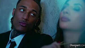 deeper, stunning beauty gianna licks and rides jays juicy big black cock