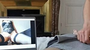 My girlfriend sucks me while watching French amateur porn.