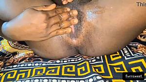 a quickie with my stripper friend went down in the bedroom with her skinny black ebony body lingerie striptease and fingering