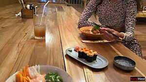 Ever wondered about sucking dick in a sushi bar toilet then eating rolls with cum on your face?