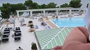 wife lisa masturbates outdoors on croatian balcony