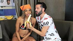 addis fouche plays rock paper scissors in a fun casting interview and ends up enjoying the creamy surprise