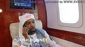 Bonnet on Plane with Wet Pussy and Tight Anal Fuck by Big Black Cock