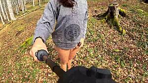 Walking naked through the woods feeling exposed and vulnerable in nature