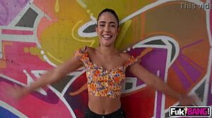 Nuria Millan takes deepthroat and anal banging in public outdoor spot. Latina rides cowgirl then gets facial cumshot after missionary pussy licking.