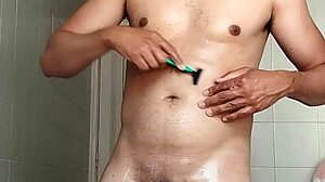 Hey, why is this delicious drunk guy fingering and shaving his sexy big monster cock?