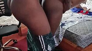 hardcore doggystyle pounding petite ebony tits with monster cock in homemade rough scene