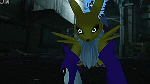 Renamon gets railed hard in public outdoor furry action