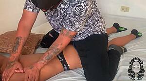 Stepbrothers Exotic Massage Turns Intense with Sexy Latina Ass and Natural Tits