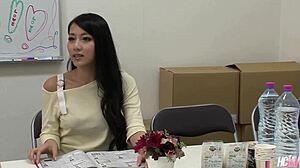 Japanese Cutie Ren Azumi Sucks and Fucks Two Cocks in Uncensored Threesome