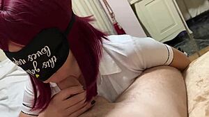 Redhead Girl Masters Sucking Big Cock in Homemade Pov