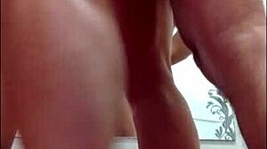 Muscular husband punishes wife with fingering her ass and tits in homemade update.