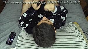 handjob and cum mouthful before bed