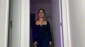 big butt in tight leggings