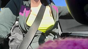 Oh man, Italian milf Artemisia Love flashes big boobs during sexy car ride, so horny!