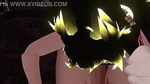 Hex dives into sucking a random dick in vrchat erp fun. Her submissive skills shine through the monster cock experience.