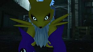 Renamon gets railed hard in public outdoor furry action