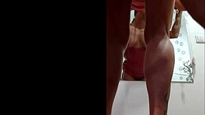 Muscular husband punishes wife with fingering her ass and tits in homemade update.