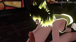 Hex dives into sucking a random dick in vrchat erp fun. Her submissive skills shine through the monster cock experience.