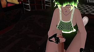 Hex dives into sucking a random dick in vrchat erp fun. Her submissive skills shine through the monster cock experience.