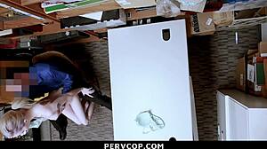 suspect knows a criminal record would ruin everything so she bends over doggystyle and takes punishment in the garage