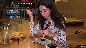 Ever wondered about sucking dick in a sushi bar toilet then eating rolls with cum on your face?