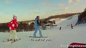 snowboarder chick rosemary moyer sucks big cock and rides it hard with shaved pussy cumshot 😈🍆💦