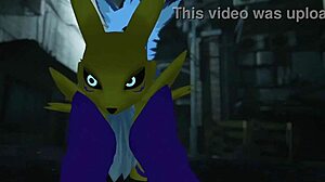 Renamon gets railed hard in public outdoor furry action