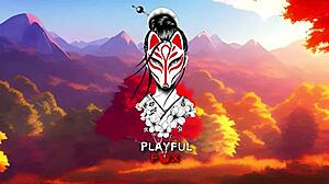 golden boy cums hard inside wet milf pussy during cosplay game with stockings and fingering