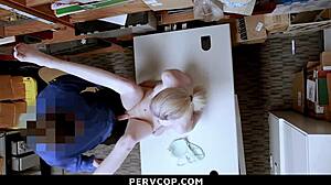 suspect knows a criminal record would ruin everything so she bends over doggystyle and takes punishment in the garage