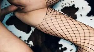 Beautiful Milf Wife Slips Into Stockings To Seduce Husband For Deep Anal Sex At Home.