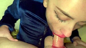 Verry hot babe puts on makeup for sloppy deepthroat with pissing gagging choking and cum in mouth on toilet.