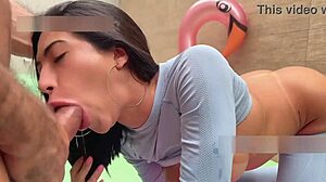 Whoa, Muscular Brazilian Hottie Gets Her Tight Ass Pounded Hard in First-Time Dorm Action!