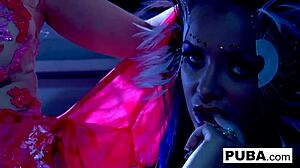 Busty Nikka follows Shyla Stylez commands in erotic girl on girl sex