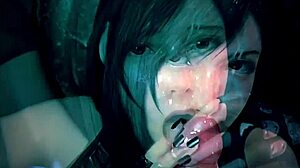 brunette with nice tits got covered in so much cum