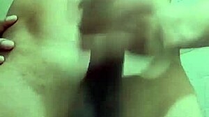 Skinny guy with big cock and small waist masturbates solo in work bathroom