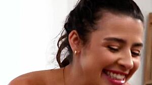 busty brunette teen masseuse says she covers her sexy body in nuru gel and rubs herself on her client