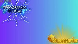 Sol Megan Fire casually humiliates the small 18+ dick with a huge one ejaculating on her tits in homemade action