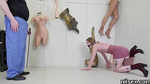 Wacky teen gets brought into the asshole asylum for this awkward bdsm treatment with fucking and ass licking