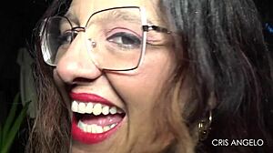 brunette milf lya lips gives cris angelo intense pov girlfriend experience fuck in barcelona backstage