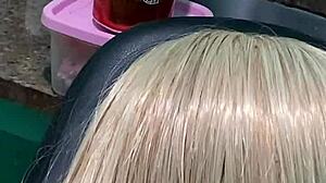 Blonde Stepdaughter Arrives with Cum-Filled Panties and Sex Toy